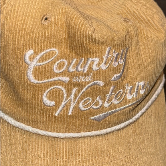 Southern supply hat co. Men corduroy cap hat country & western tan/white cotton - Picture 2 of 6